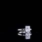 3.4 Ct Radiant Moissanite With Round Cut Engagement Ring