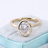 2.1 Ct Oval Moissanite With Round Cut Engagement Ring